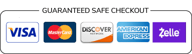 Guaranteed Safe Checkout - Visa, Mastercard, American Express, Discover, Bitcoin accepted