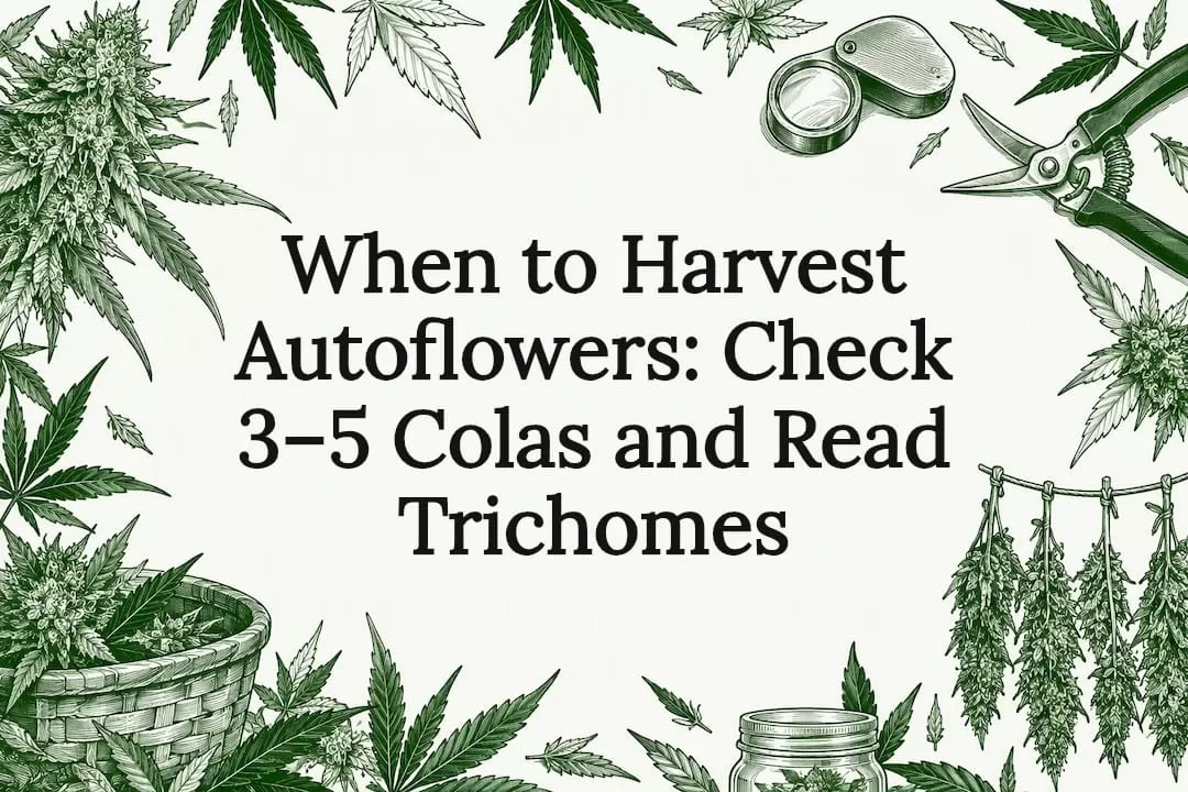 When To Harvest Autoflowers: Check 3–5 Colas And Read Trichomes Autoflower Harvest Trichome Title Card