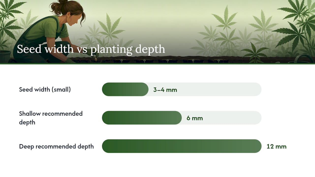 Beginners, Measure First: Plant Cannabis Seeds 6–13 Mm Deep Seed Width Compared With Planting Depth