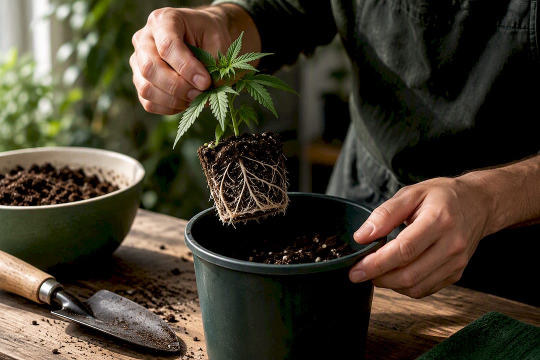 Growers: Checklist To Beat Seedling Damping Off, Seed Quality Proof Grower Inspecting Seedling Roots Before Transplant