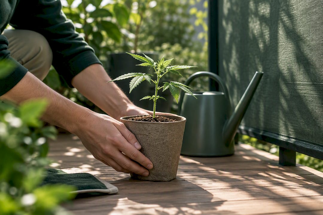 Growers: Move Seedlings When Roots Show And After 2 To 3 True Leaves Seedling Acclimating In Filtered Outdoor Light