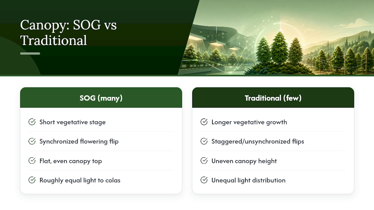 Seed Pharm'S Sog Picks: Biscotti, Maxigom, And Alpine Star Sea Of Green Canopy Structure Comparison